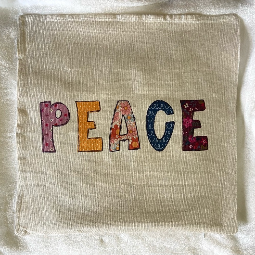 Colorful Peace Sign Throw Pillow Cover - Picture 2 of 3